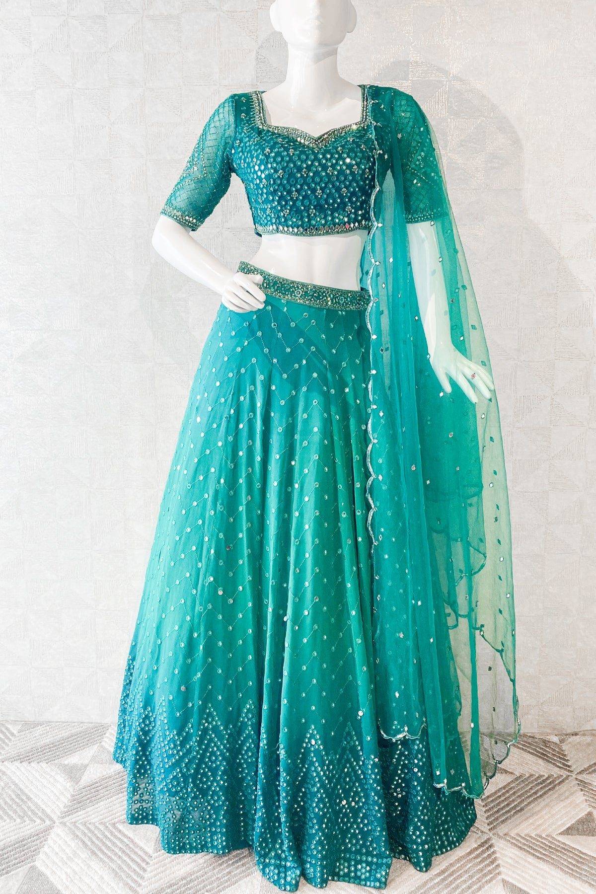 Turquoise Green Lehenga