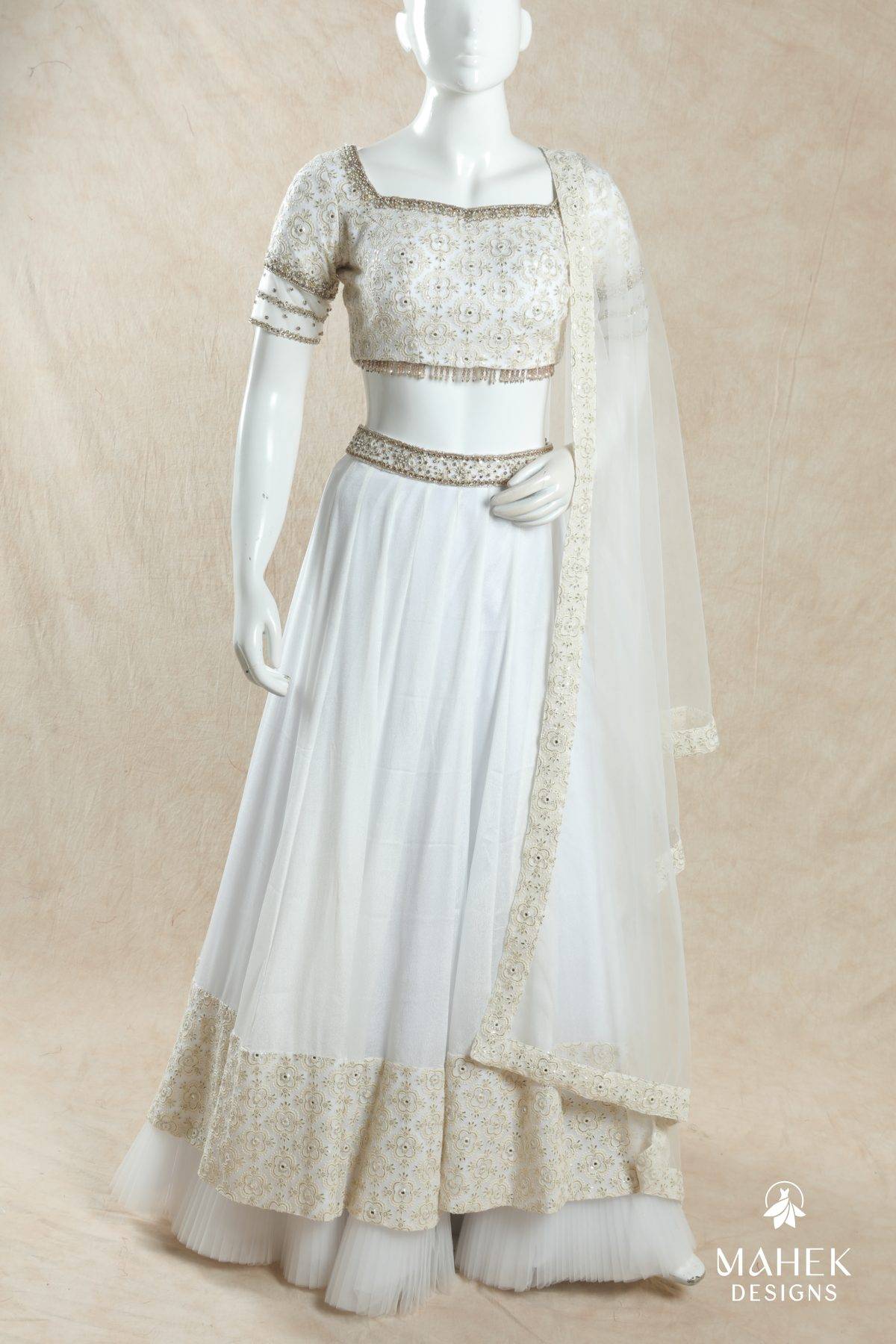 White Lehenga