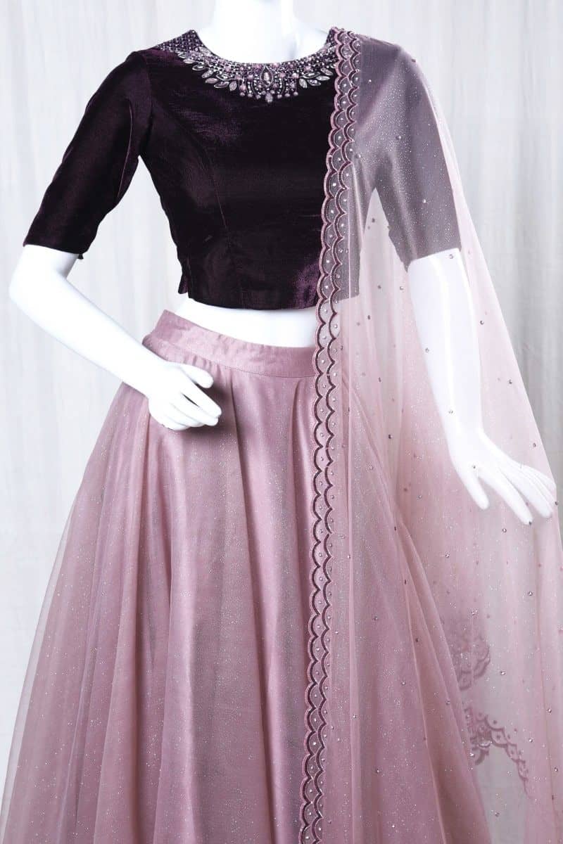 Wine colour Lehanga set