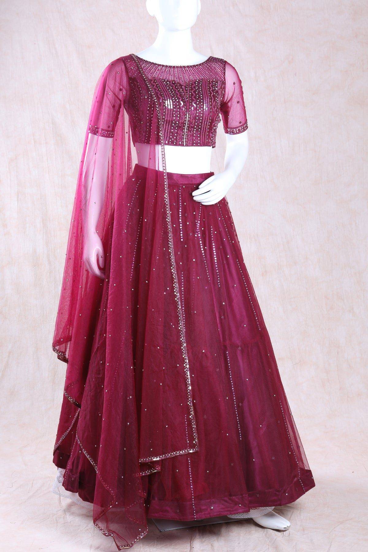 Wine Maroon Lehenga