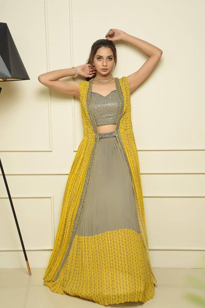Yellow and Green Palazzo and top